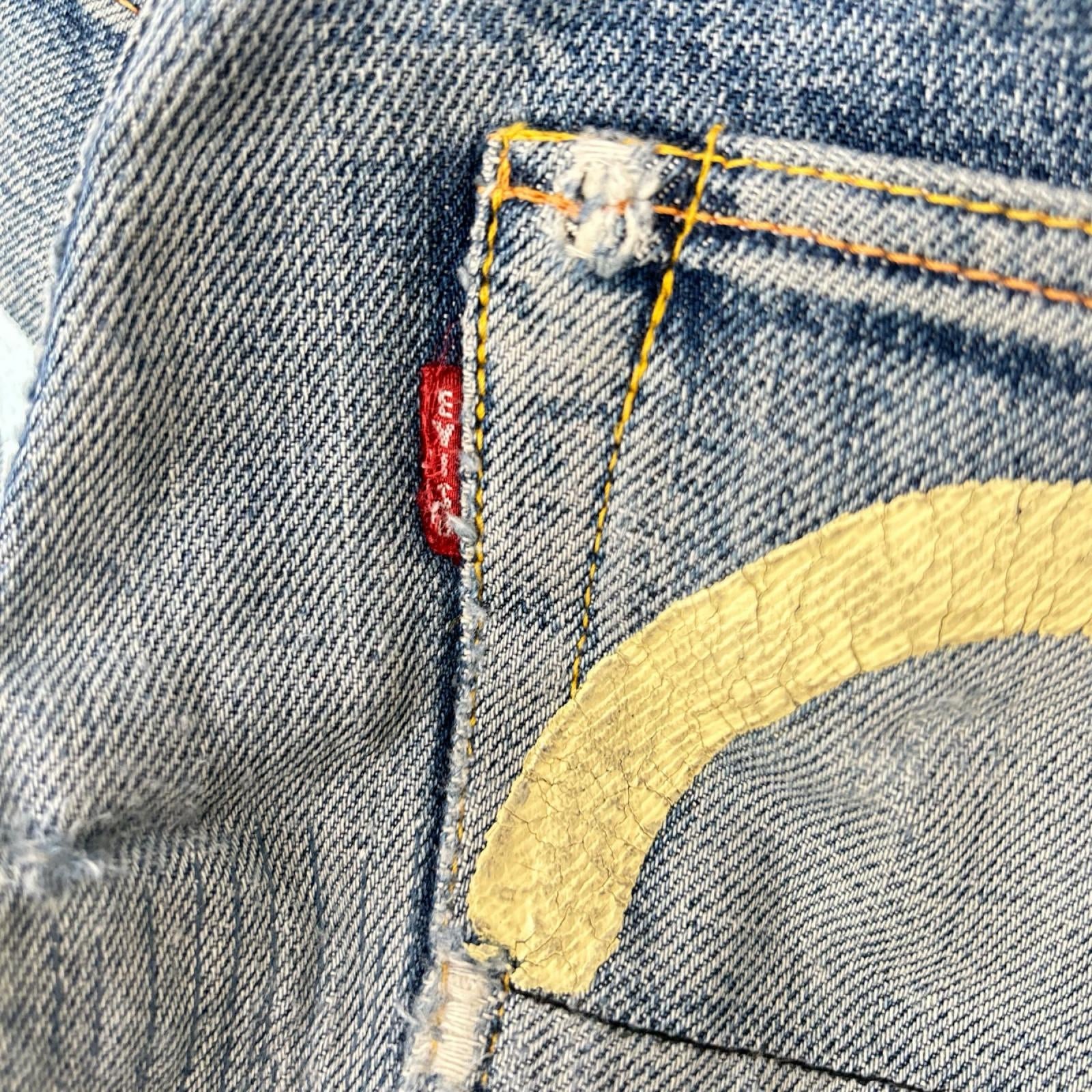 EVISU エヴィス ブルー ボタンフライ デニムパンツ ボトムス