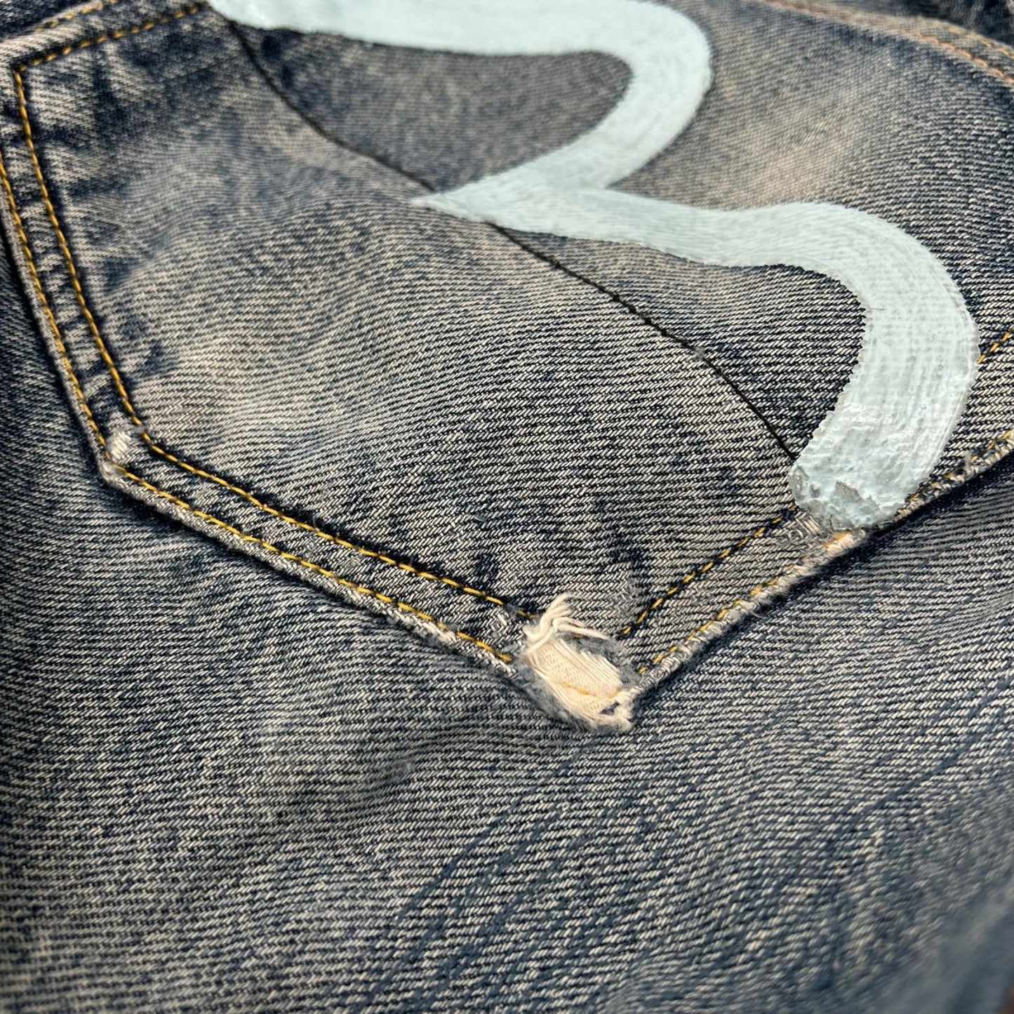 EVISU エヴィス ブルー ボタンフライ デニムパンツ ボトムス