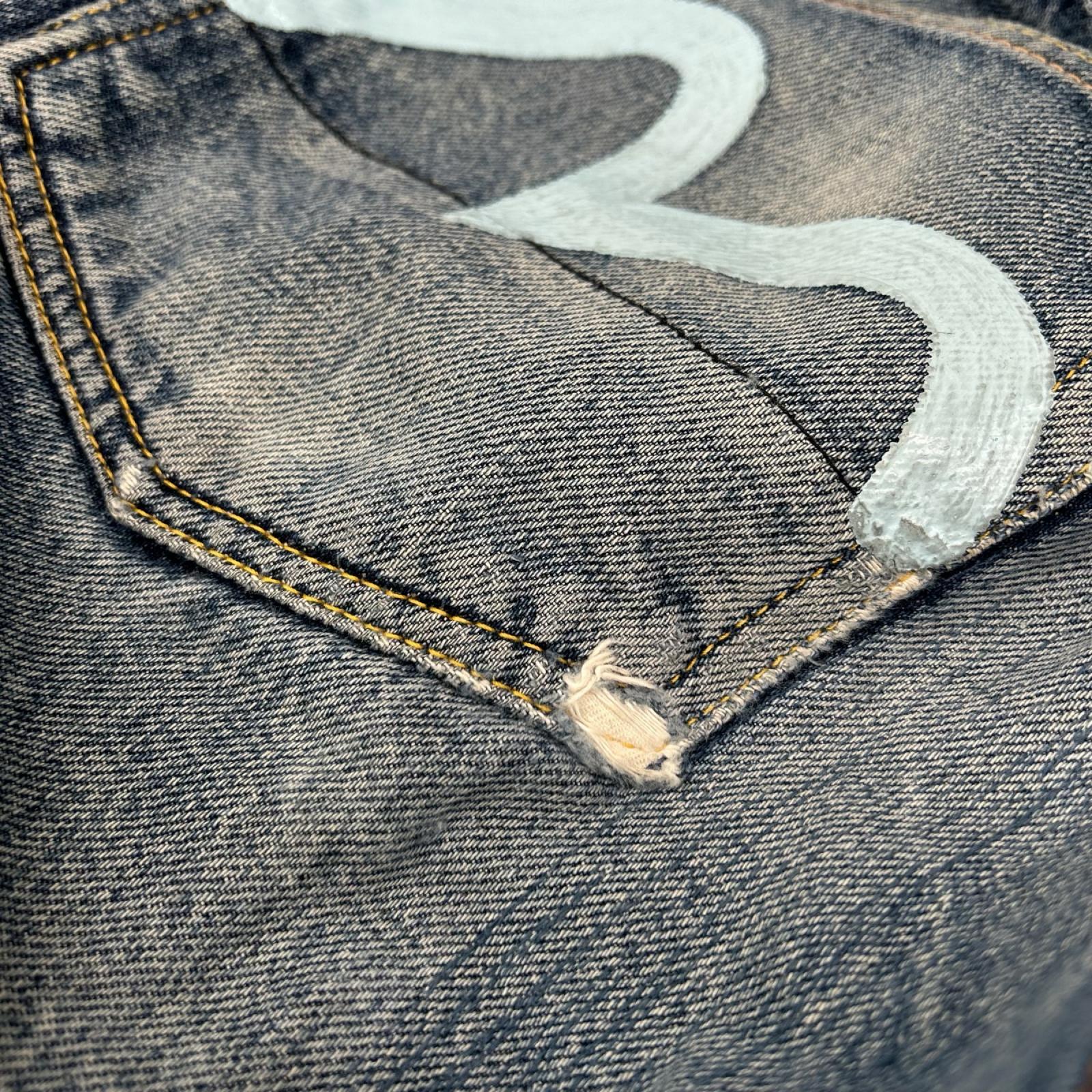 EVISU エヴィス ブルー ボタンフライ デニムパンツ ボトムス