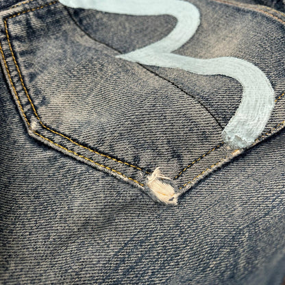 EVISU エヴィス ブルー ボタンフライ デニムパンツ ボトムス