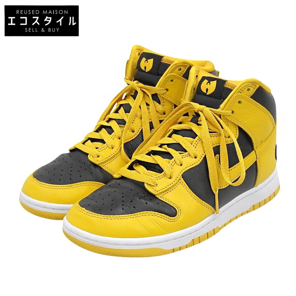 NIKE ナイキ 美品 ダンク HI レトロ PRM スニーカー シューズ メンズ イエロー/ブラック 26.5cm HJ4320-001 シューズ