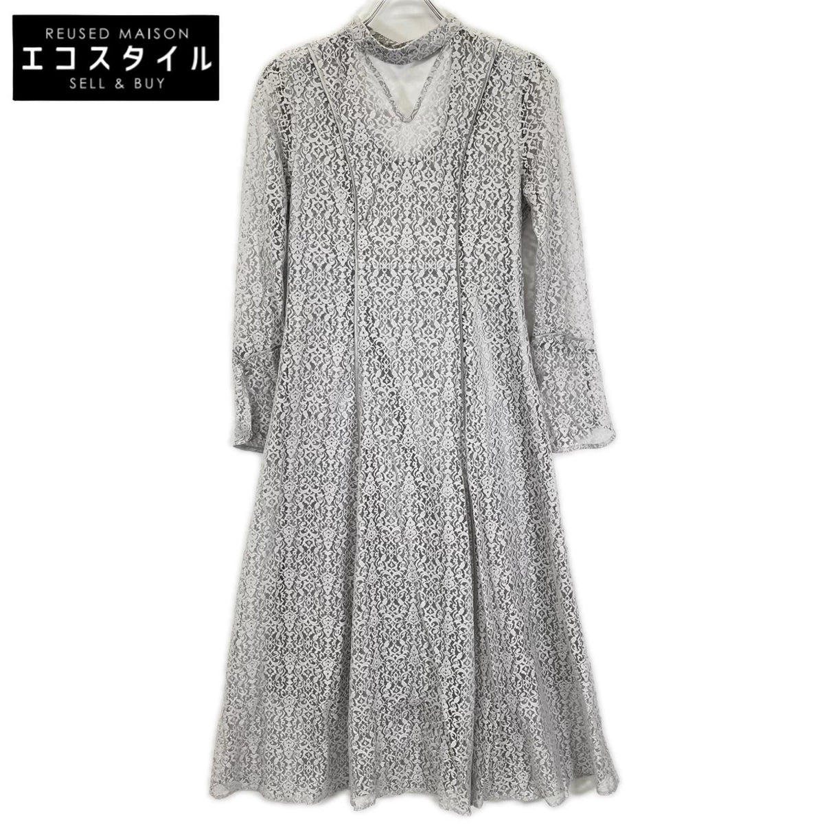 Lily Brown リリーブラウン LWFO245054 グレー オーナメント レース パイピング ドレス ワンピース