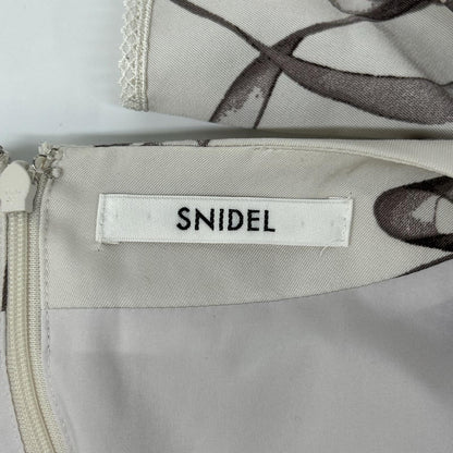 snidel スナイデル SWFO254025 ベージュ Susリボン プリント ワンピ ワンピース