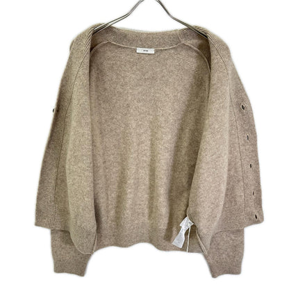 ATON エイトン ベージュ 23AW WOOL CASHMERE SILK Vネックカーディガン トップス