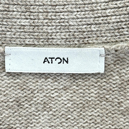 ATON エイトン ベージュ 23AW WOOL CASHMERE SILK Vネックカーディガン トップス