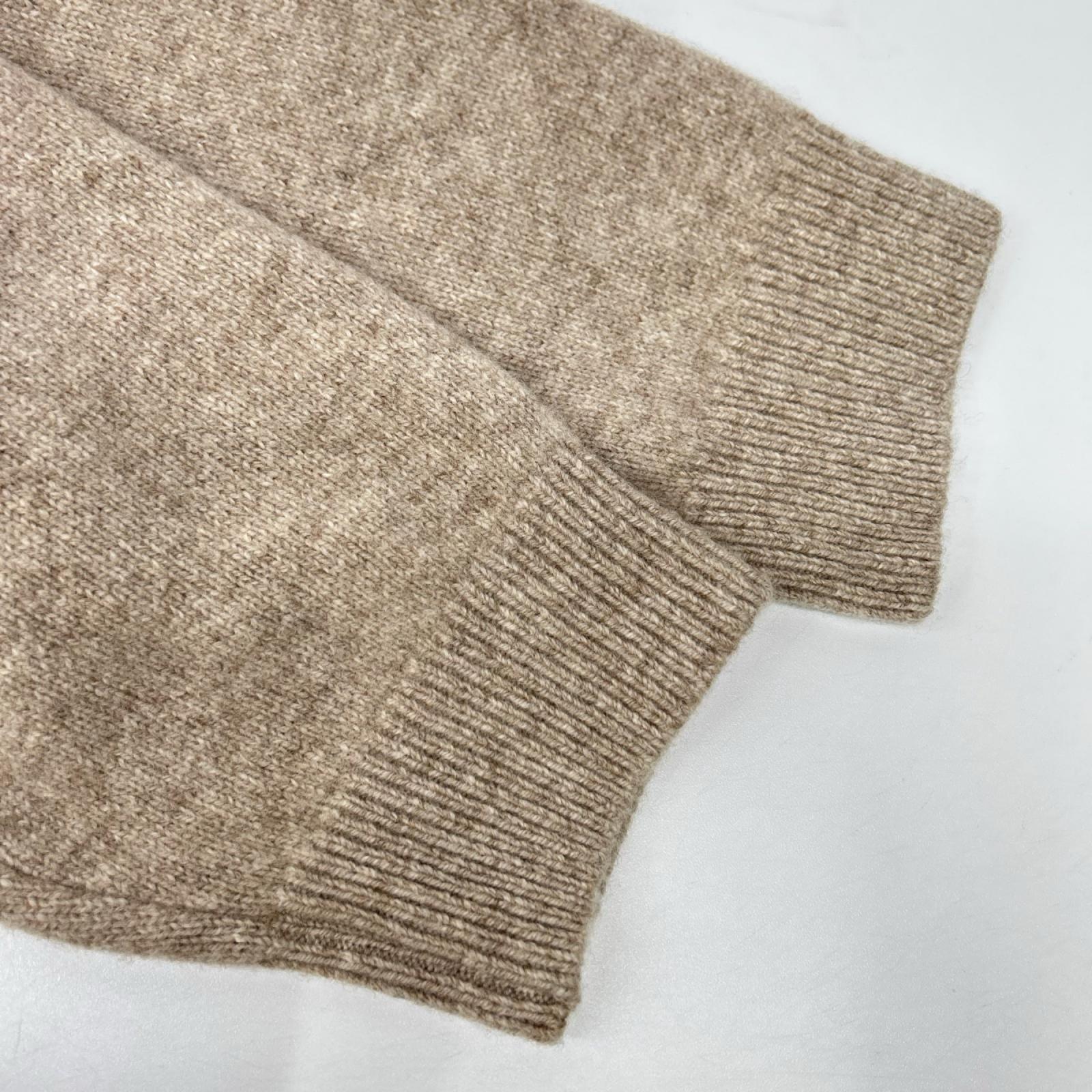 ATON エイトン ベージュ 23AW WOOL CASHMERE SILK Vネックカーディガン トップス