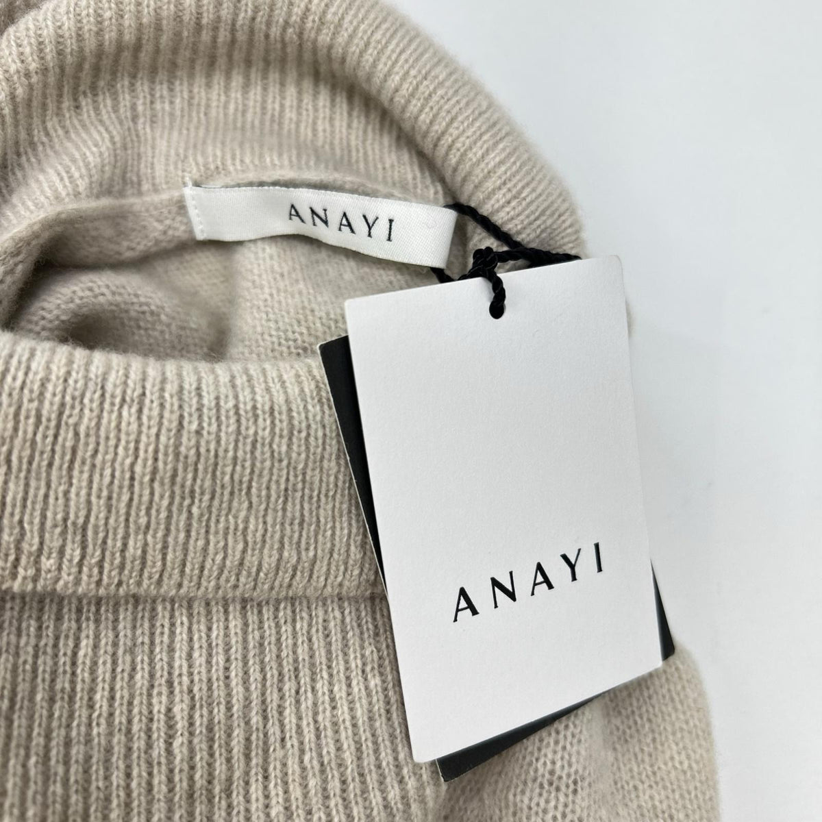 ANAYI アナイ ベージュ 紡毛天竺アンサンブルプルオーバー ニット トップス