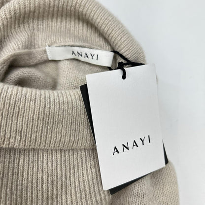 ANAYI アナイ ベージュ 紡毛天竺アンサンブルプルオーバー ニット トップス