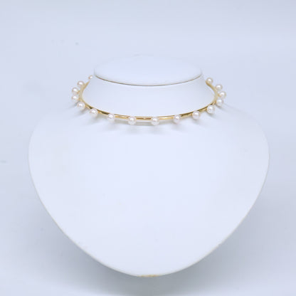 bijou de m ビジュードエム 美品 Pearl Choker K18コーティング925 淡水パール チョーカー