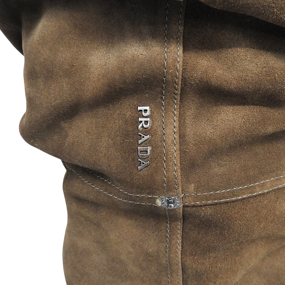 PRADA プラダ スエード ロングブーツ シューズ レディース ブラウン 40 3W4927 シューズ
