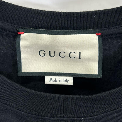 GUCCI グッチ 548334 XJA09 ブラック メタリック ロゴプリント Tシャツ トップス