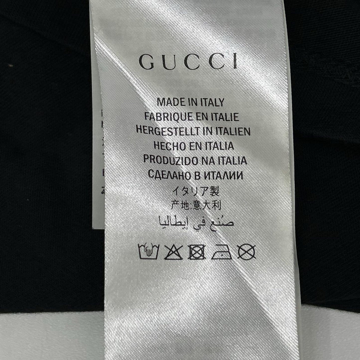 GUCCI グッチ 548334 XJA09 ブラック メタリック ロゴプリント Tシャツ トップス