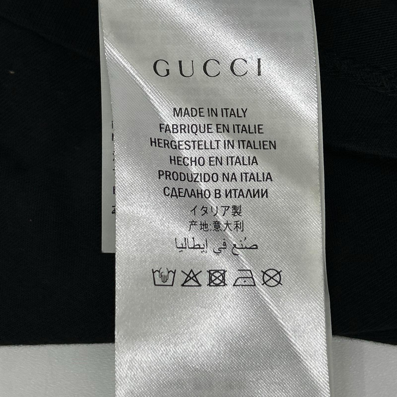 GUCCI グッチ 548334 XJA09 ブラック メタリック ロゴプリント Tシャツ トップス