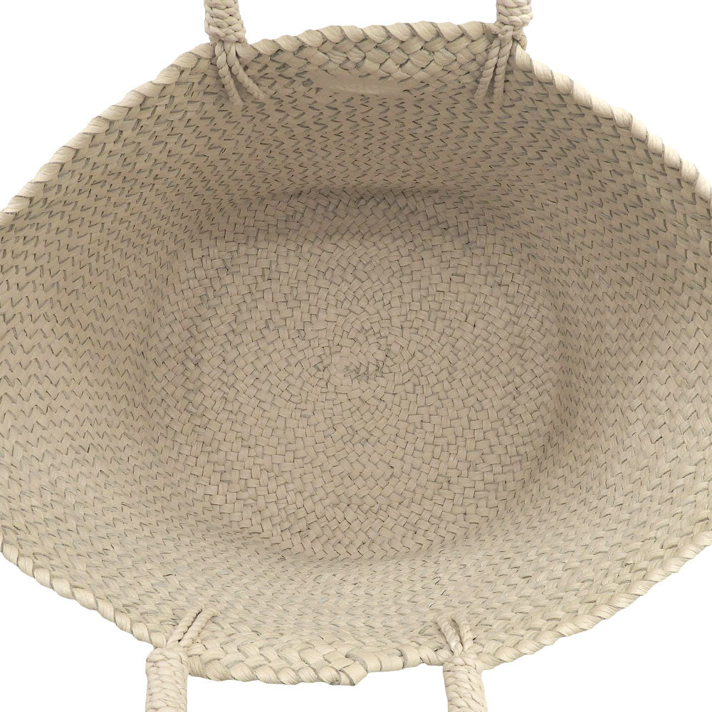Aeta アエタ 美品 BASKET ： M レザー 編み込み バスケットバッグ ハンドバッグ レディース アイボリー KG02 ハンドバッグ