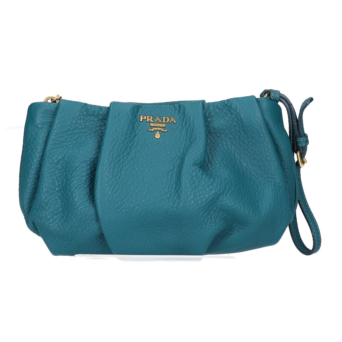 PRADA プラダ 【美品】レザー ギャザー ポーチ