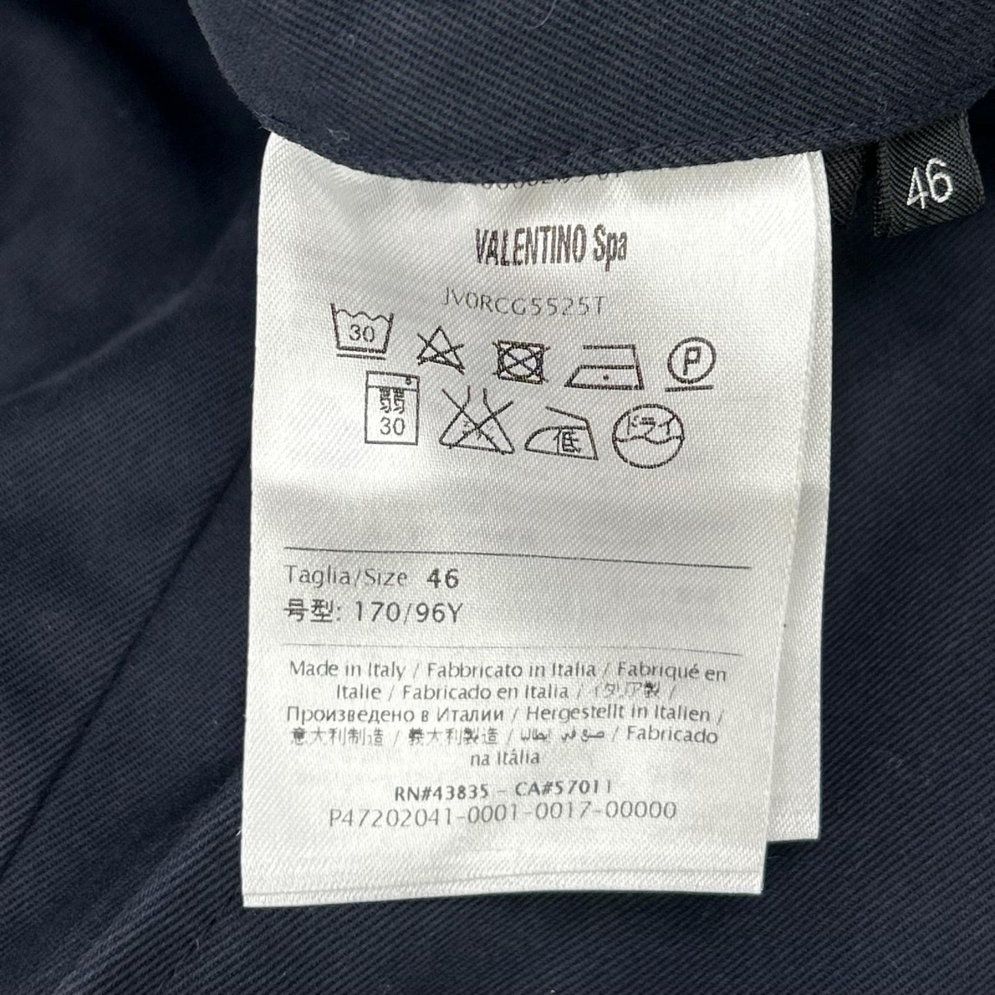 VALENTINO ヴァレンティノ JV0RCG5525T ネイビー コットン パンツ ボトムス