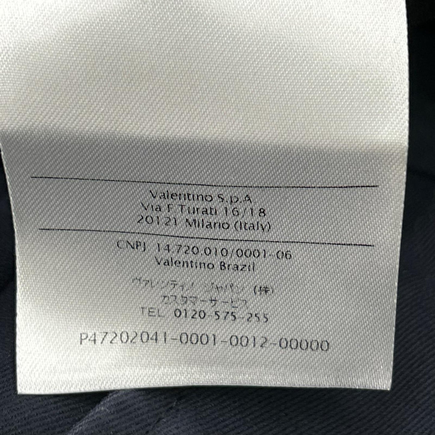 VALENTINO ヴァレンティノ JV0RCG5525T ネイビー コットン パンツ ボトムス