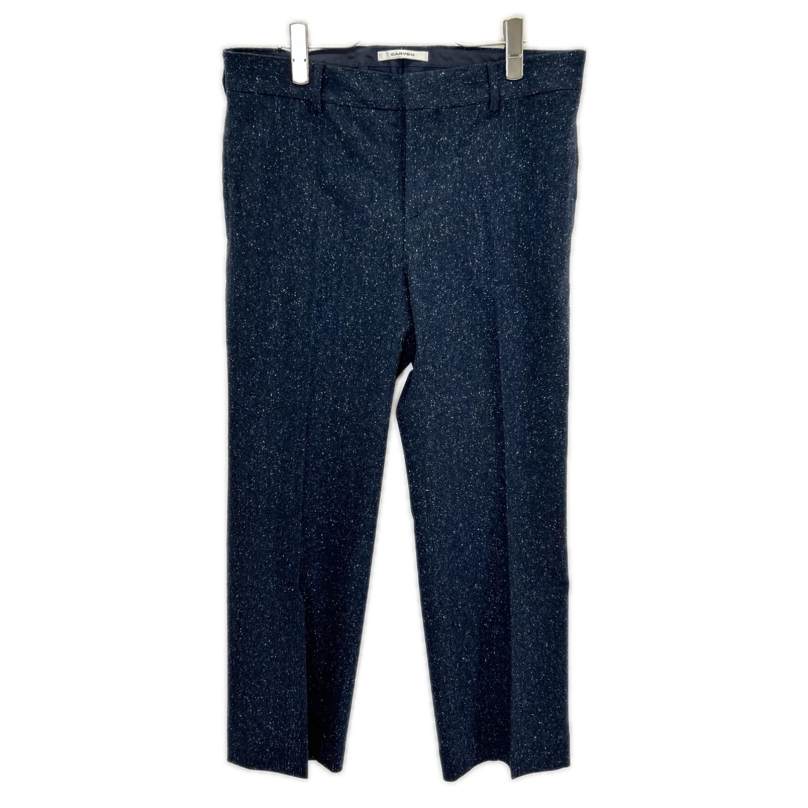 CARVEN カルヴェン 2021HP80 ネイビー ワイド テーラードパンツ ボトムス