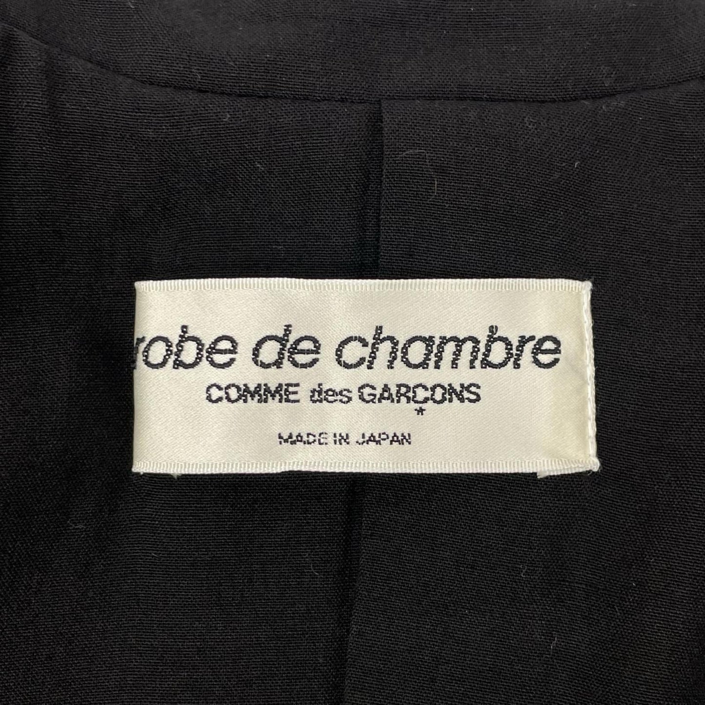 robe de chambre COMMEdesGARCON ローブドシャンブル コムデギャルソン 97年 RJ-100340 ブラック スタンドカラー ジャケット ジャケット
