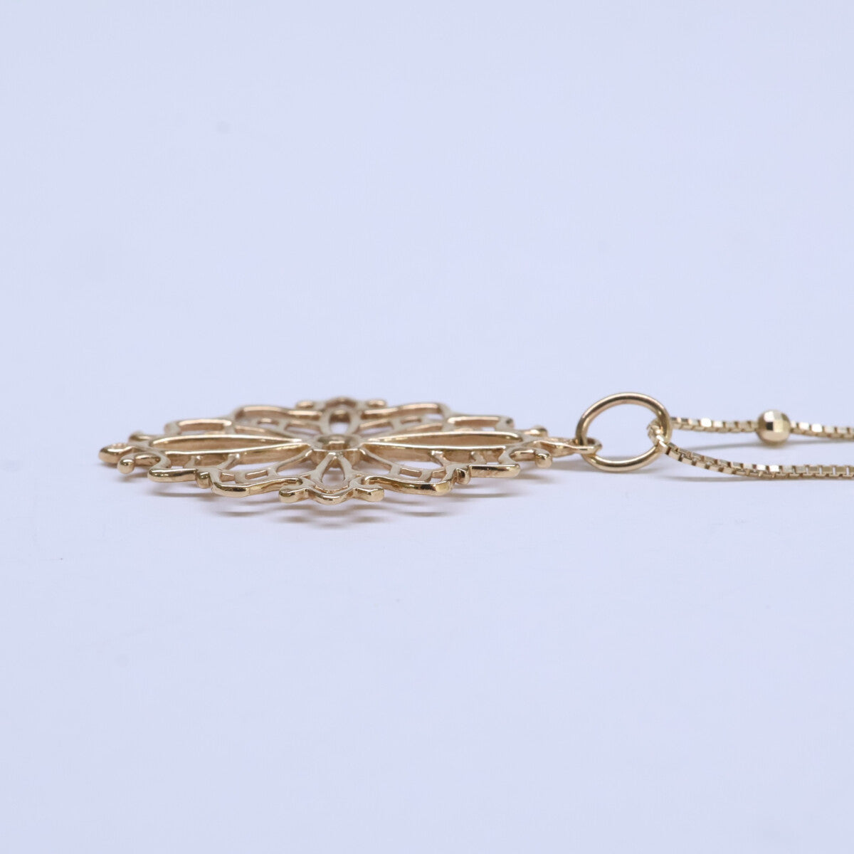 agete アガット 美品 ジャスミントップ＆アジャスターロングチェーン ネックレス