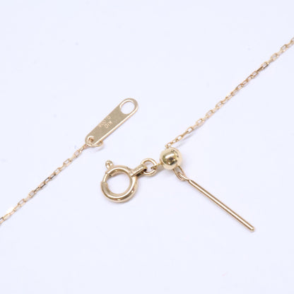 agete アガット 【美品】K10 ラブラドライト/蝶貝 ペンダントトップ・K10 0.008ct ダイヤモンド リーフ Y字 ネックレス