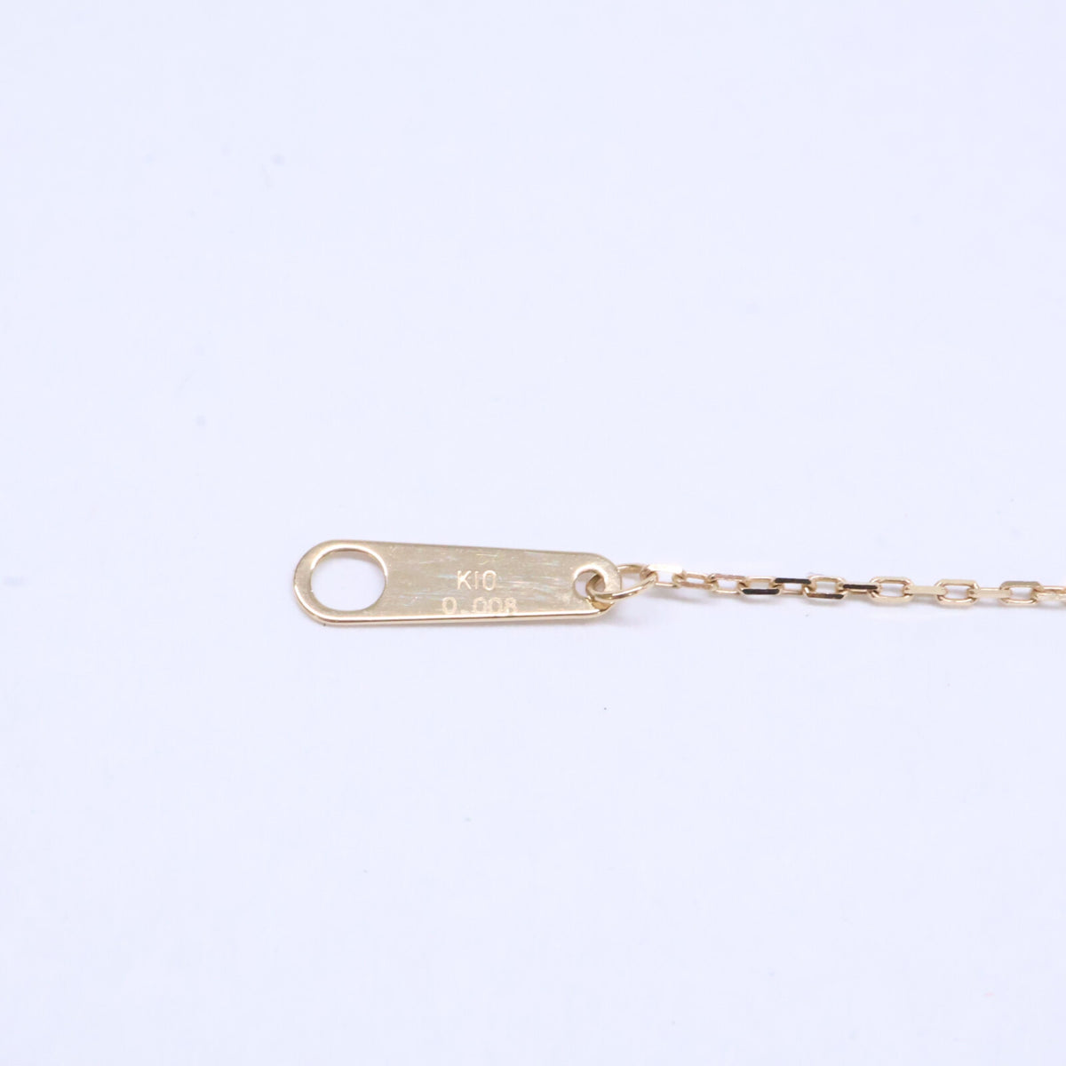 agete アガット 【美品】K10 ラブラドライト/蝶貝 ペンダントトップ・K10 0.008ct ダイヤモンド リーフ Y字 ネックレス
