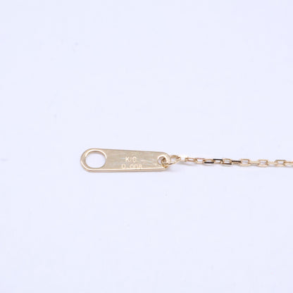 agete アガット 【美品】K10 ラブラドライト/蝶貝 ペンダントトップ・K10 0.008ct ダイヤモンド リーフ Y字 ネックレス