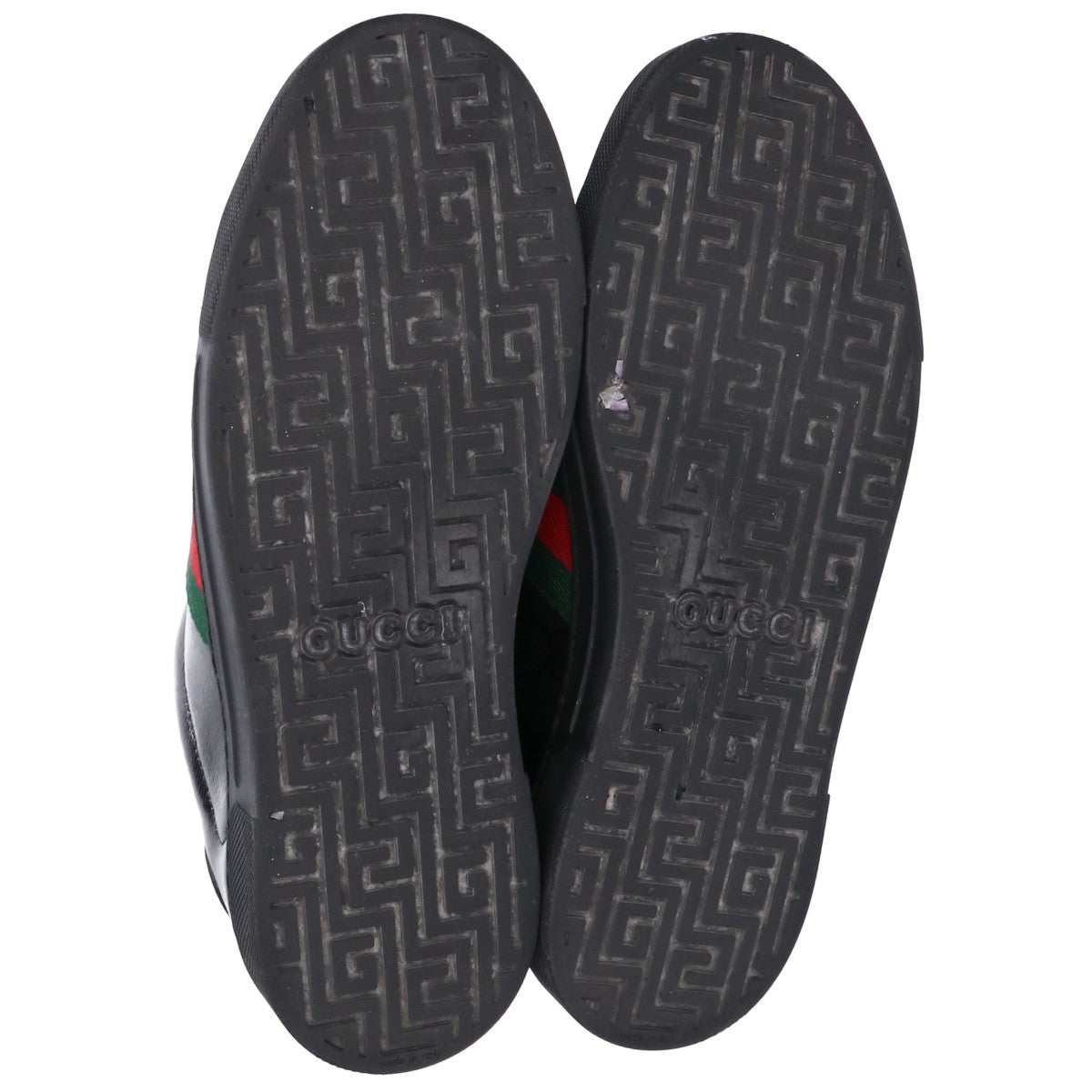 GUCCI グッチ 760774 ブラック ウェブ ストライプ ウィメンズ スニーカー エース レザー シューズ