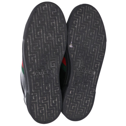 GUCCI グッチ 760774 ブラック ウェブ ストライプ ウィメンズ スニーカー エース レザー シューズ