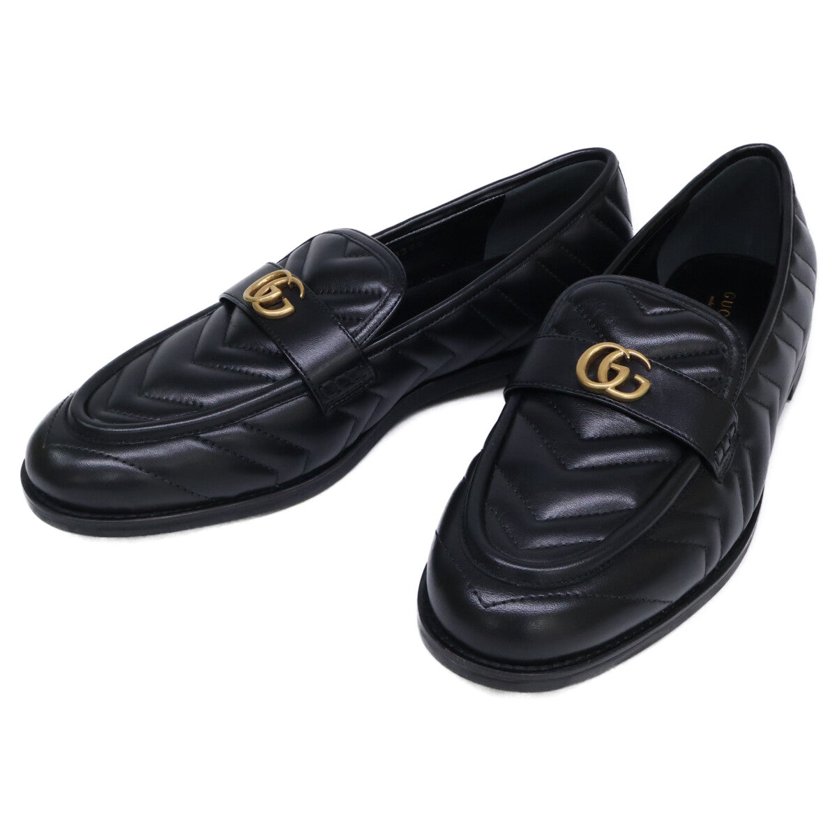 GUCCI グッチ 【新品】670399 GGマーモント レザー キルティングローファー シューズ