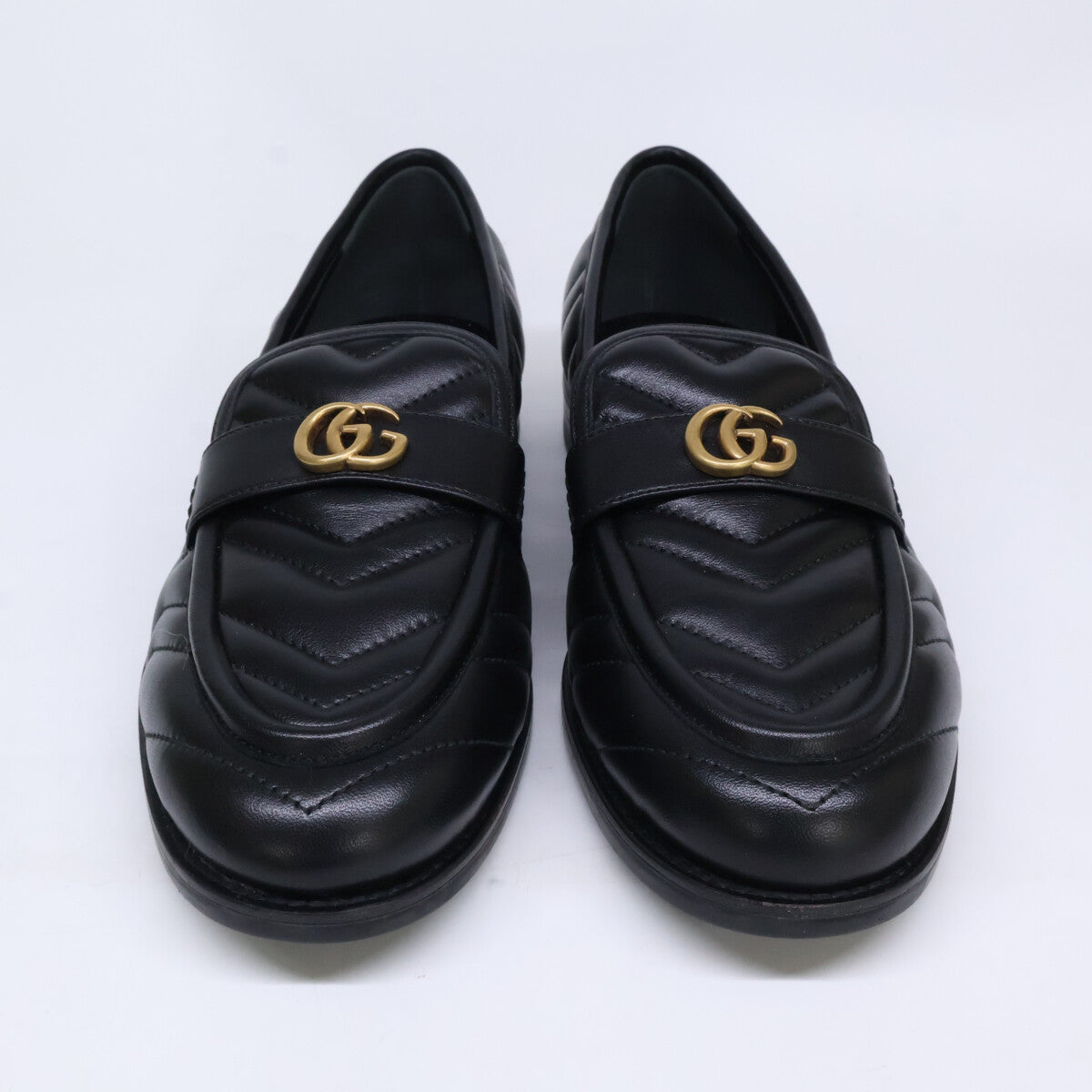 GUCCI グッチ 【新品】670399 GGマーモント レザー キルティングローファー シューズ