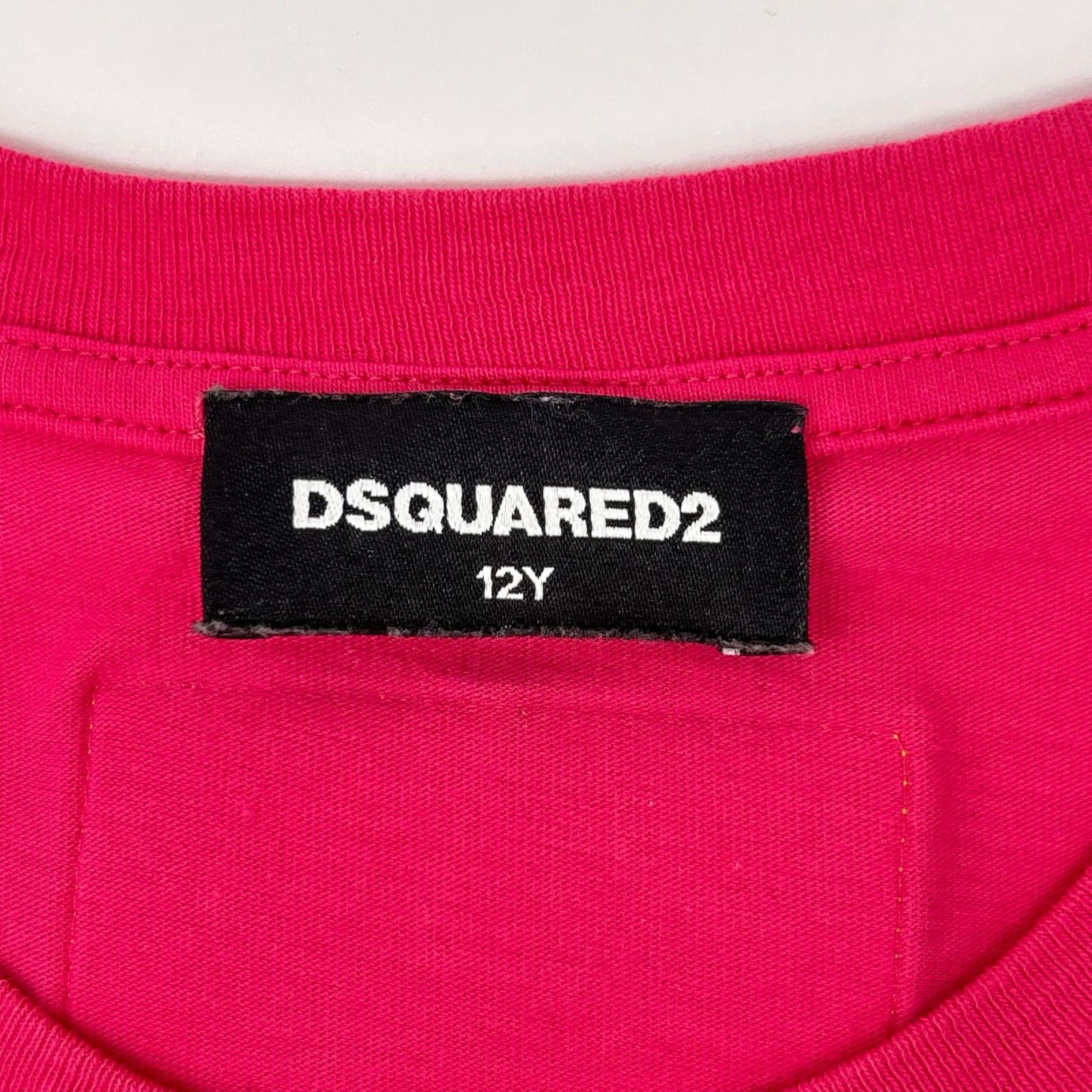 DSQUARED2 ディースクエアード DQ2234 ピンク ロゴTシャツ トップス