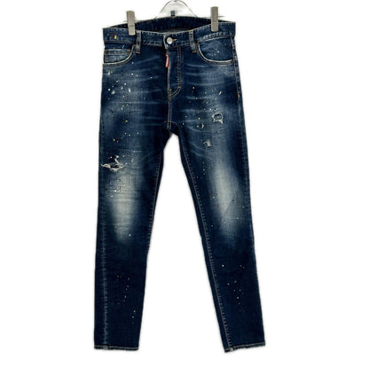 DSQUARED2 ディースクエアード S74LB1517 ネイビー Regular Jean ボタンフライデニムパンツ ボトムス