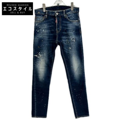 DSQUARED2 ディースクエアード S74LB1517 ネイビー Regular Jean ボタンフライデニムパンツ ボトムス