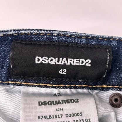 DSQUARED2 ディースクエアード S74LB1517 ネイビー Regular Jean ボタンフライデニムパンツ ボトムス