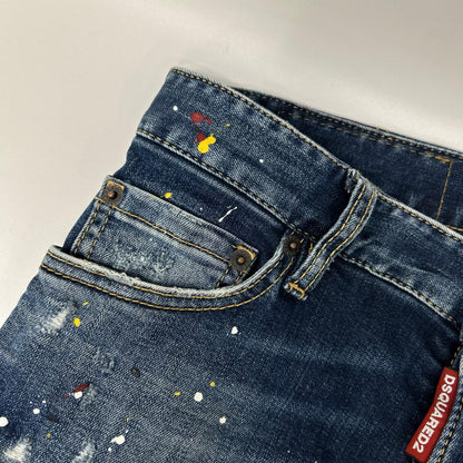 DSQUARED2 ディースクエアード S74LB1517 ネイビー Regular Jean ボタンフライデニムパンツ ボトムス