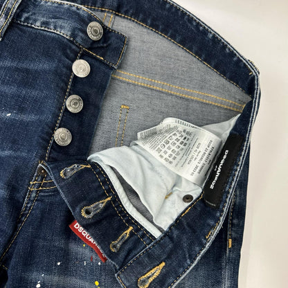 DSQUARED2 ディースクエアード S74LB1517 ネイビー Regular Jean ボタンフライデニムパンツ ボトムス