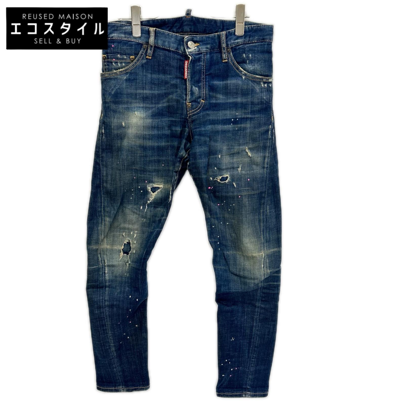 DSQUARED2 ディースクエアード S74LB0541 ネイビー Sexy Twist Jean ボタンフライデニムパンツ ボトムス