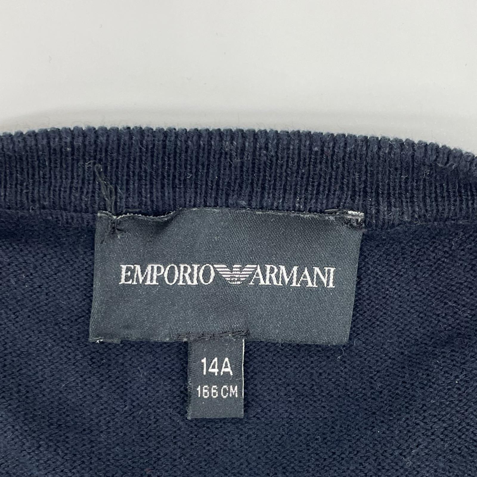 EMPORIOARMANI エンポリオアルマーニ 8N4MA1 4M16Z ネイビー ワンポイントロゴ刺繍 クルーネックニット トップス