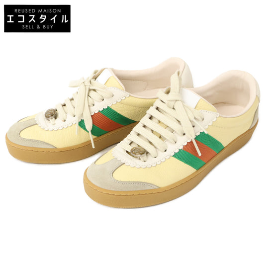 GUCCI グッチ 【美品】624484 BEE ウェブレザーローカットスニーカー シューズ