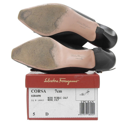 SalvatoreFerragamo サルバトーレフェラガモ CORSA レザー バッグストラップサンダル シューズ レディース 黒 ブラック 5D 00016669 シューズ
