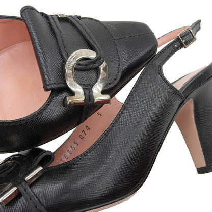SalvatoreFerragamo サルバトーレフェラガモ CORSA レザー バッグストラップサンダル シューズ レディース 黒 ブラック 5D 00016669 シューズ