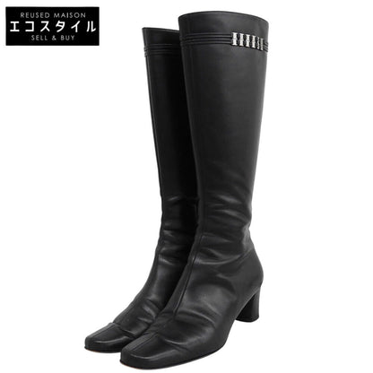 SalvatoreFerragamo サルバトーレフェラガモ GUISA ヴァラモチーフ レザー ロングブーツ シューズ レディース ブラック 5 1/2C 20746 A52 シューズ