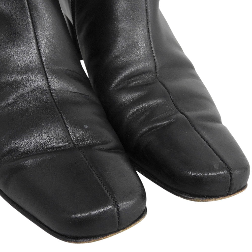 SalvatoreFerragamo サルバトーレフェラガモ GUISA ヴァラモチーフ レザー ロングブーツ シューズ レディース ブラック 5 1/2C 20746 A52 シューズ