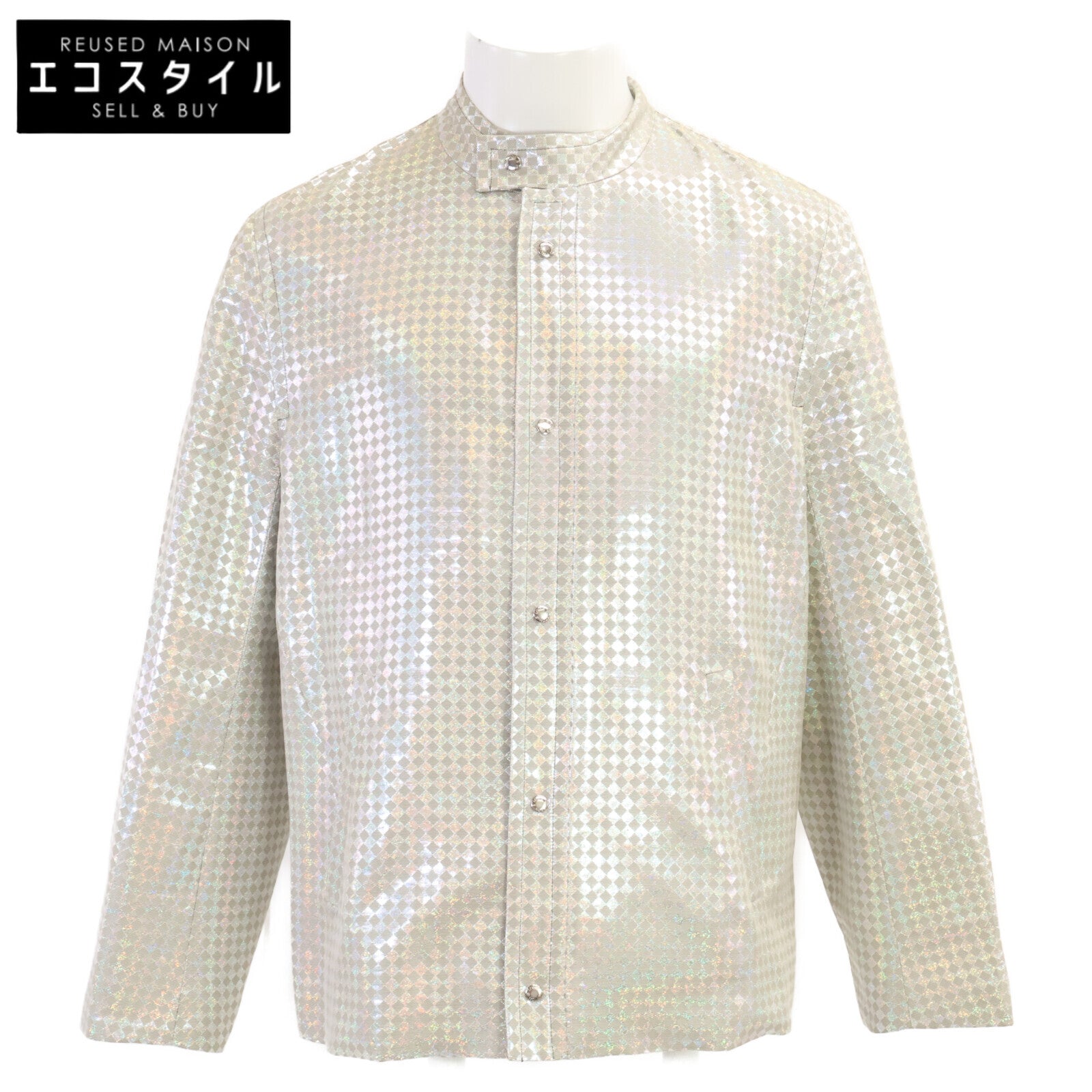 LOUIS VUITTON ルイヴィトン 【美品/国内正規】RM081 MMBS51SOC 総柄 シルク混 シングルジャケット ジャケット