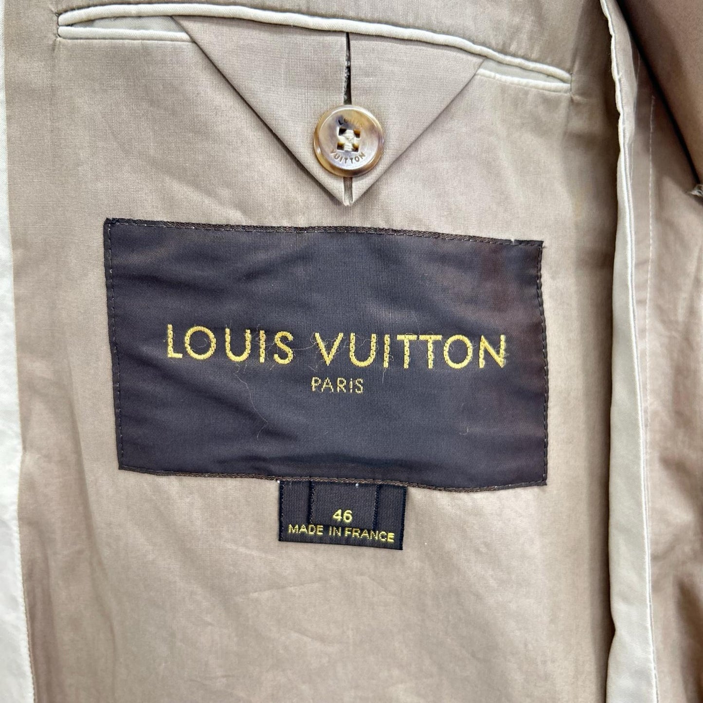 LOUIS VUITTON ルイヴィトン ベージュ クルミボタン コットンシルク トレンチコート コート