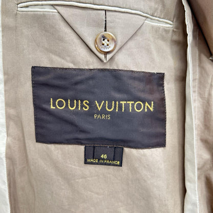 LOUIS VUITTON ルイヴィトン ベージュ クルミボタン コットンシルク トレンチコート コート