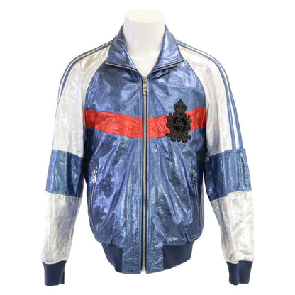 DOLCE&GABBANA ドルチェアンドガッバーナ 【美品/国内正規】OO-G9NT0Z ラムレザー ロゴエンブレム スカジャン ジャケット