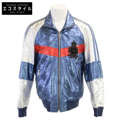 DOLCE&GABBANA ドルチェアンドガッバーナ 【美品/国内正規】OO-G9NT0Z ラムレザー ロゴエンブレム スカジャン ジャケット