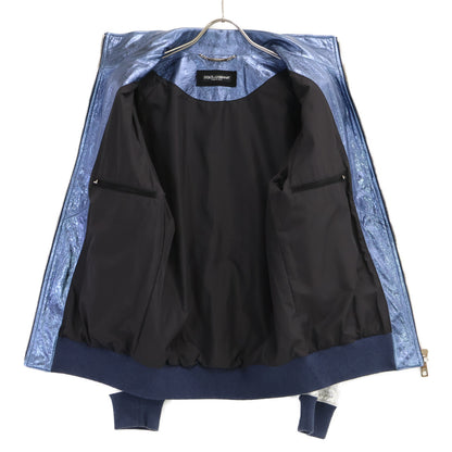 DOLCE&GABBANA ドルチェアンドガッバーナ 【美品/国内正規】OO-G9NT0Z ラムレザー ロゴエンブレム スカジャン ジャケット